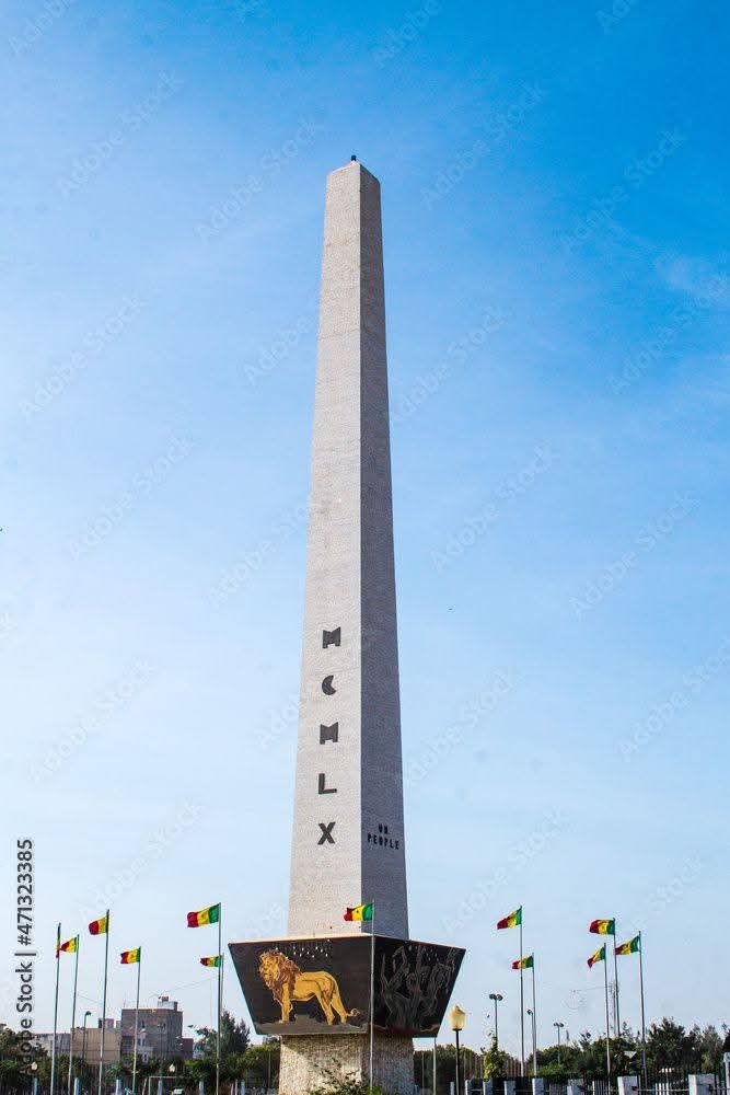 Independence Monument obelisk in Dakar